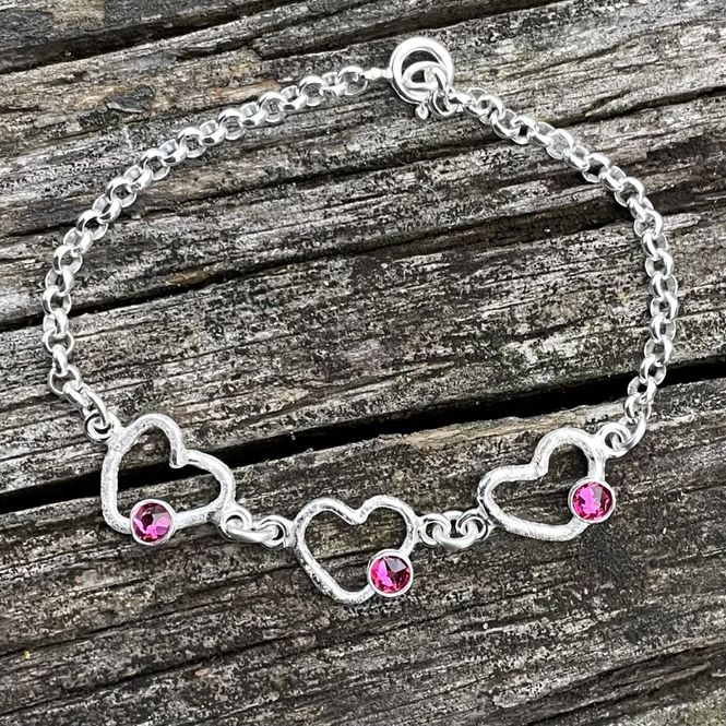 Hovedbilde Kjærlighetskvisten armbånd med 3 hjerte